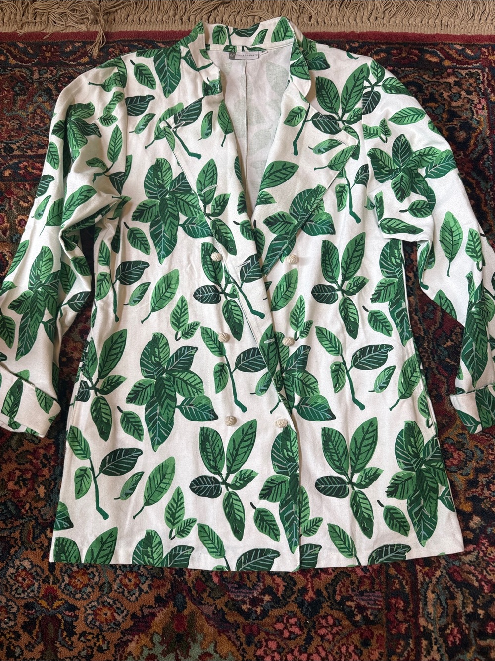 Pomegranate leaf print jacket small
